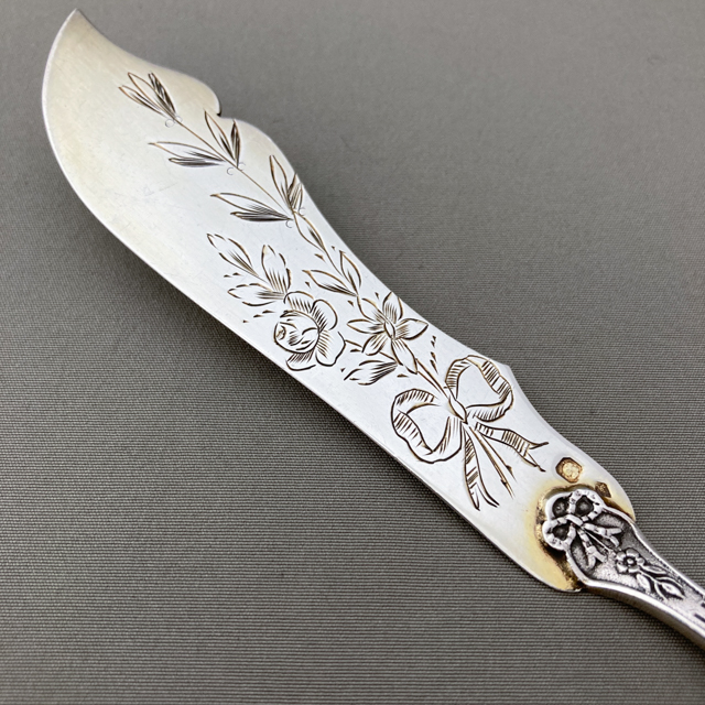 フランス「バラ文バターナイフ」《アンティックかとう》
