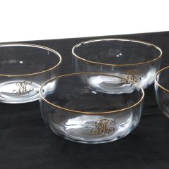 オールドバカラ「縁イニシャル金彩 4寸鉢 5客組」《アンティックかとう》