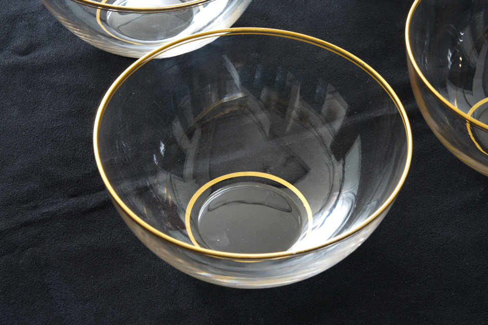 オールドバカラ「縁見込金彩 4.5寸鉢 6客組」《アンティックかとう》