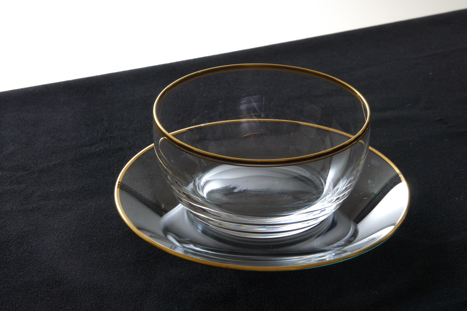 オールドバカラ「縁金彩 3.5寸鉢 4.5寸皿 鉢皿揃 8客組