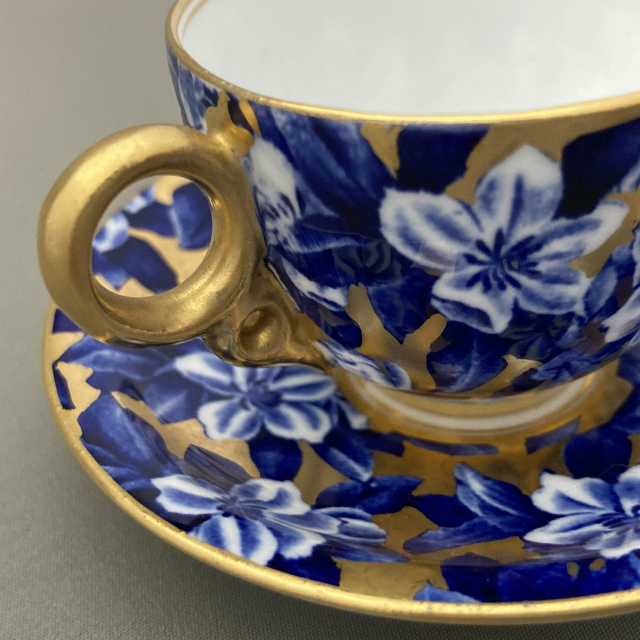 コールポート「Coalport窯 染付金彩 デミタスセット」《アンティック