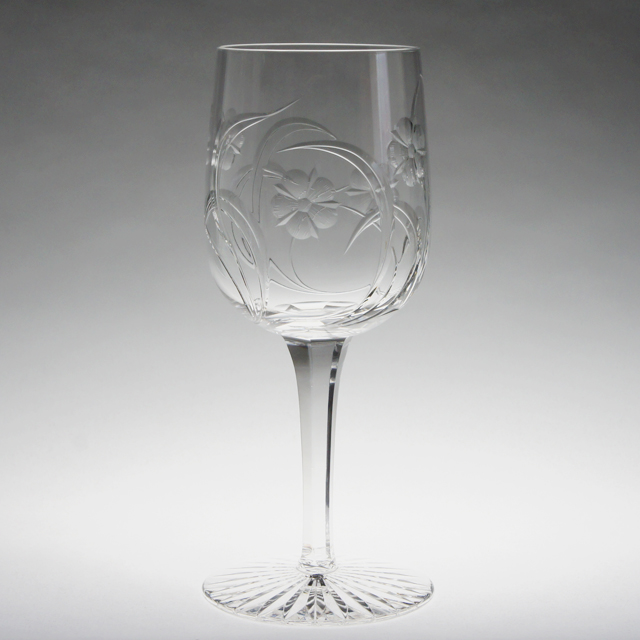 オールドバカラ「アールヌーボー 草花文 グラス H17.8cm（240ml