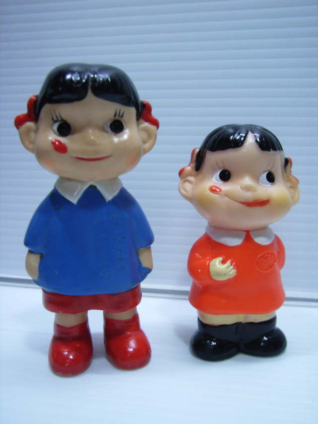 レア☆不二家 幼稚園ペコちゃん ソフビ人形 10．5cm 当時物 企業