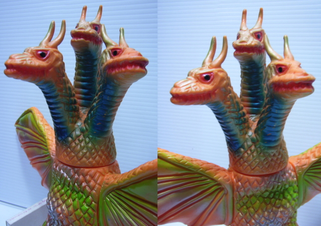 ブルマァク☆キングギドラ☆ソフビ人形 24．3cm 165g 当時物