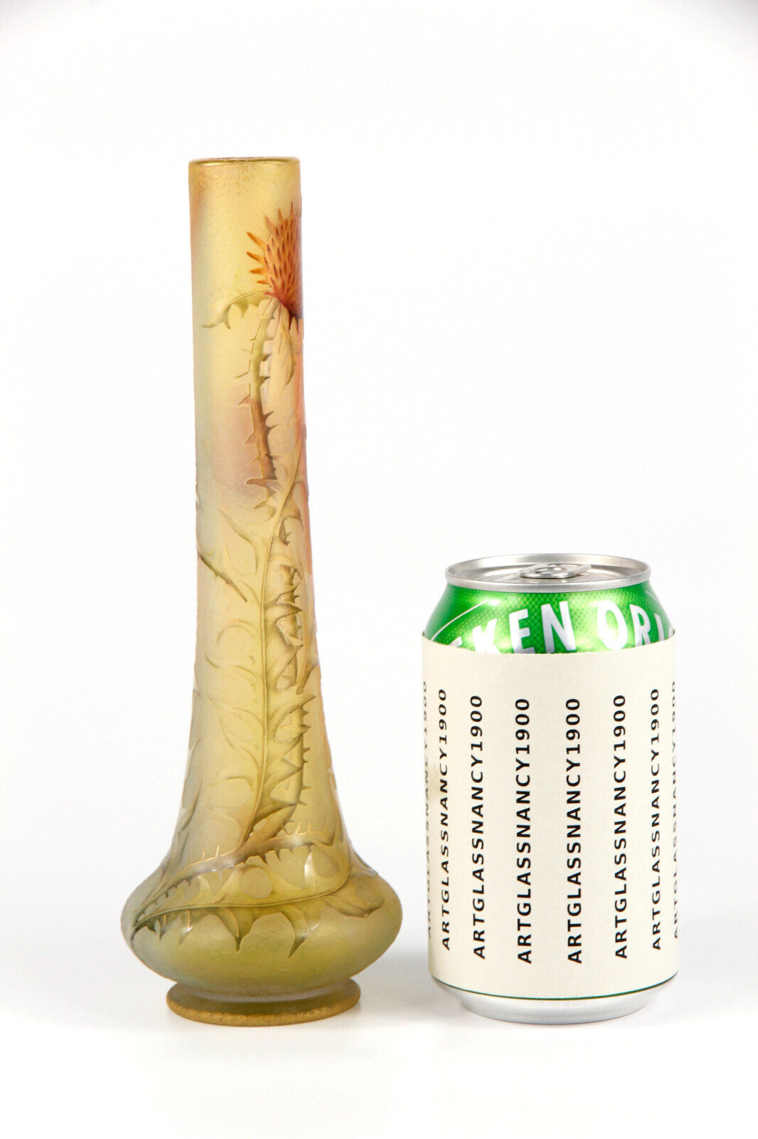 ドーム兄弟（ドームナンシー）アザミの花が描かれた花瓶 アール