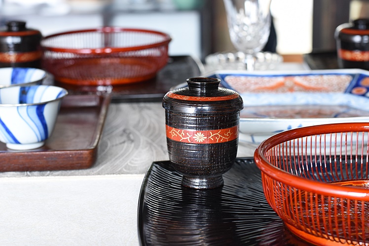 平安 光阿弥造 菊唐草蒔絵 箸洗 小吸物椀 5客セット - 生活骨董と古布