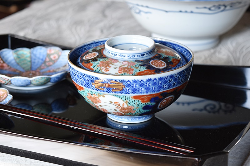 珍品❗名品❗】明治時代大聖寺伊万里韃靼人と南蛮舟に花の図ころ茶碗ぐい呑