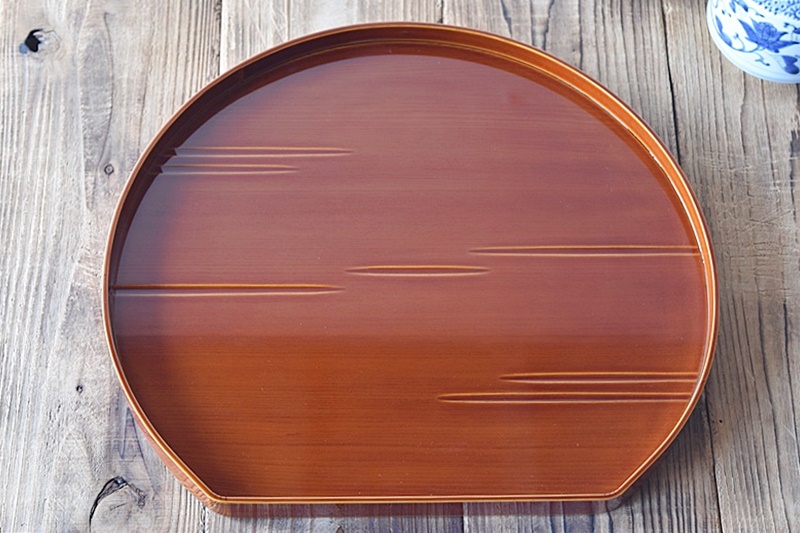 天然木製漆塗 在銘 飛騨春慶塗 半月懐石膳 正利作 5客セット - 生活