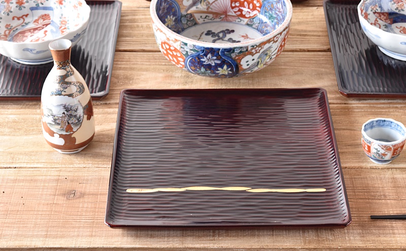 輪島塗 へぎ板 膳 5枚 わじま 龍作 半月 卓上膳 五枚 輪島塗 盆 - メルカリ
