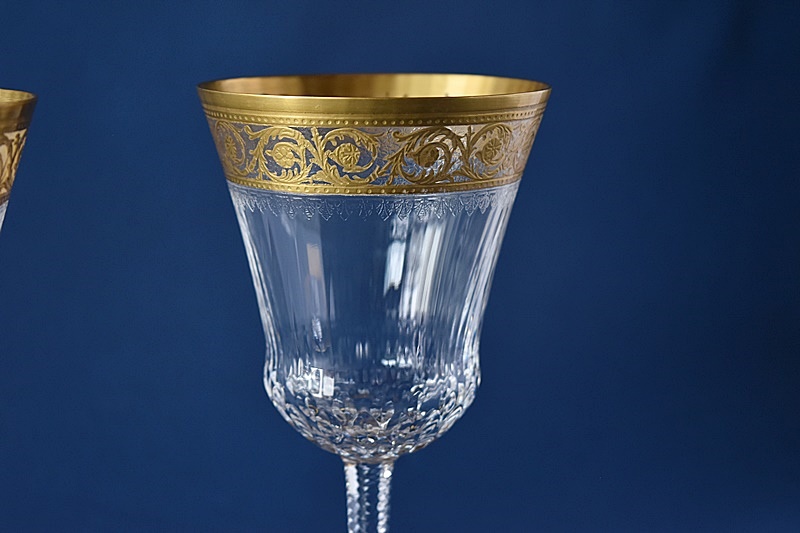 サンルイ シスル Thistle 金彩ワイングラス 2客セット saint-louis