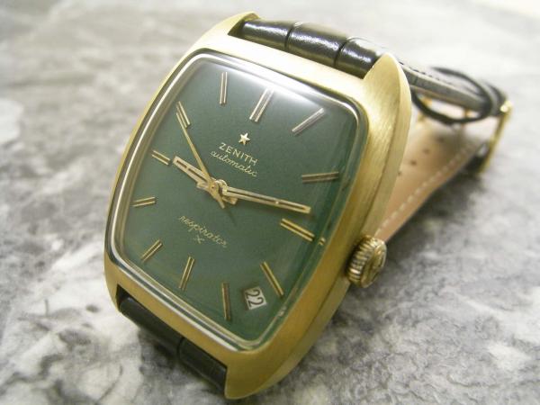 ZENITH アンティーク腕時計 希少 グリーンダイアル BOX ブレス付