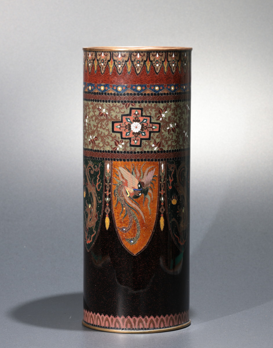 菊に鳳凰図七宝花瓶 - 古好屋