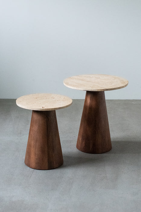sed/met コーン サイドテーブル｜天然石×木の静謐なフォルム — ANTRY