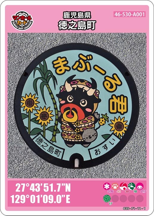 徳之島町(A001)のマンホールカード | マンホールカードを集めよう