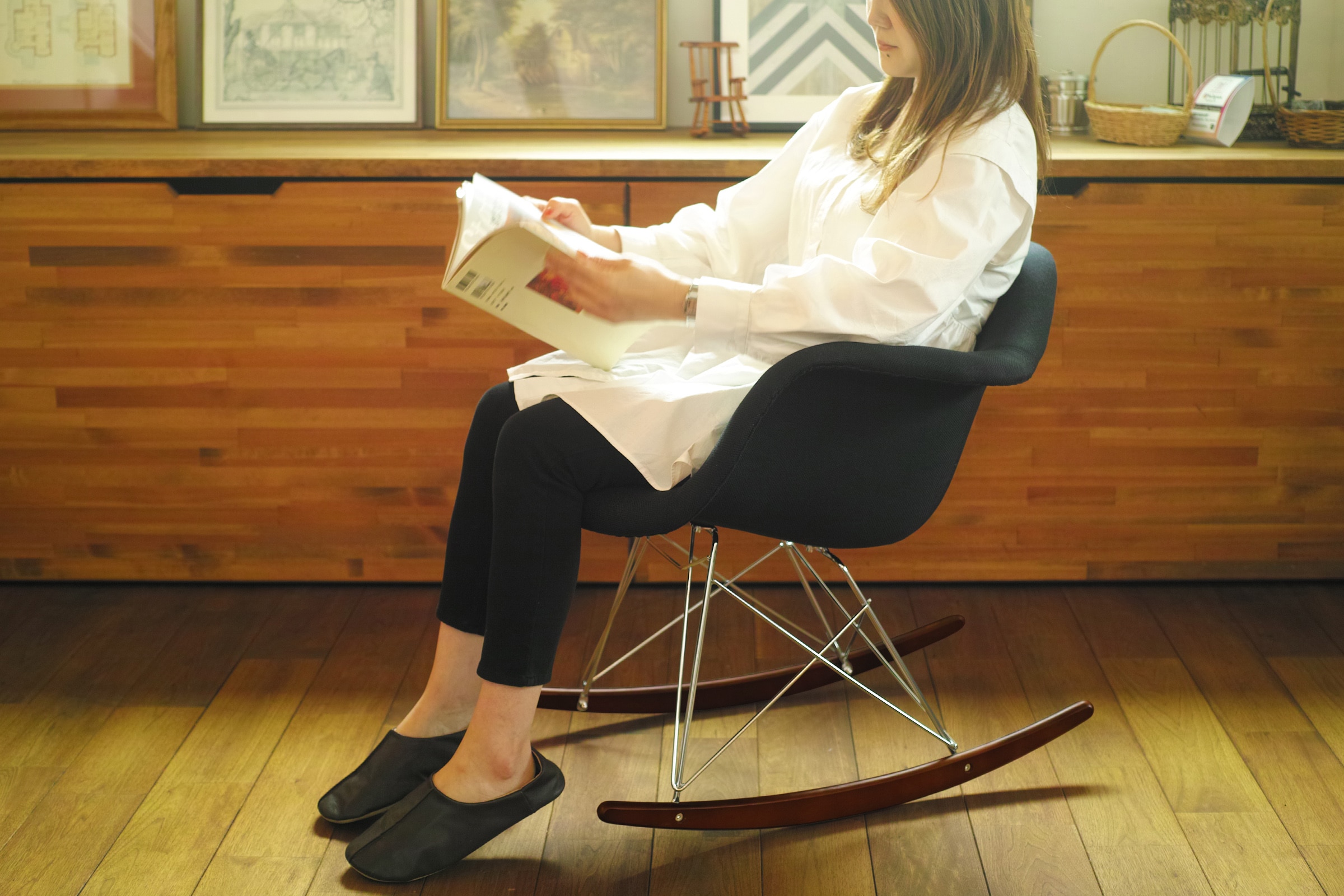 ブラック2脚セット】イームズ Eames RAR ファブリック ロッキング