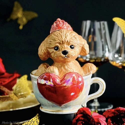 ブランデー ティーカッププードル デキャンタ マロン 500ml 陶器ボトル