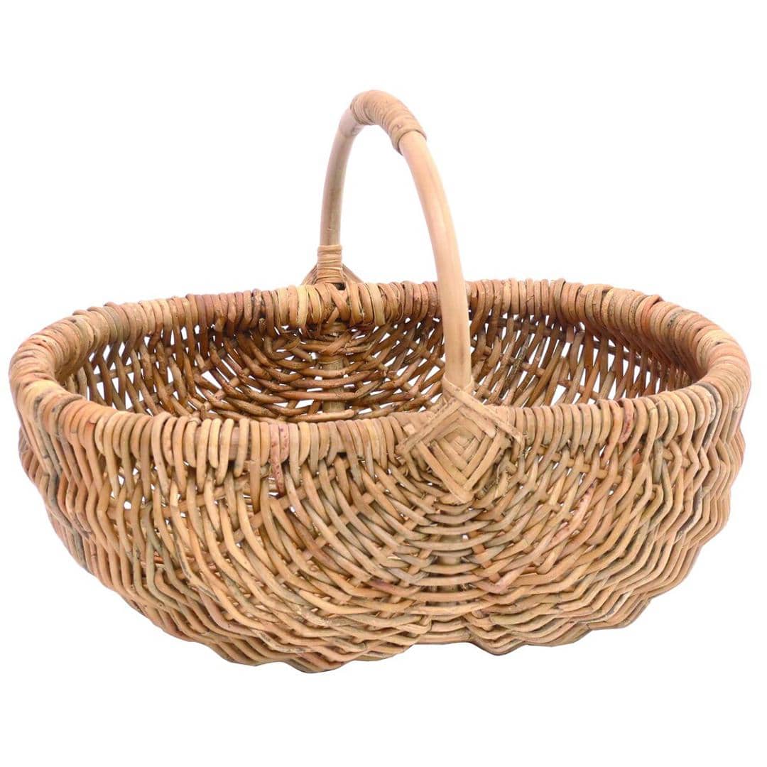 ラタン バスケット L 通販 かご カゴ アラログ ハンドル 編み
