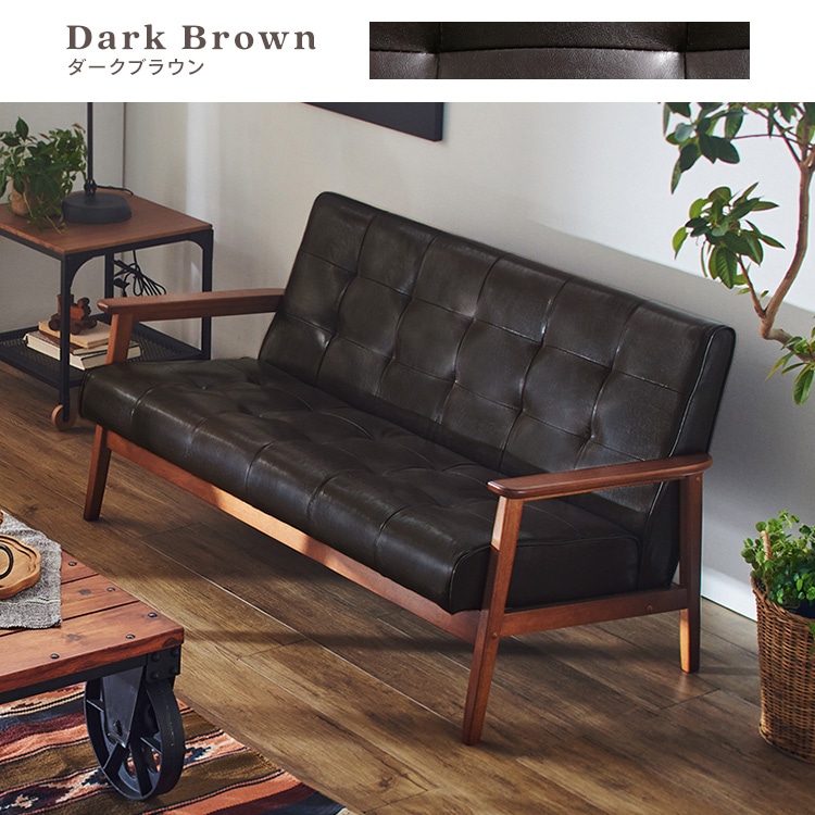 Liam│2人掛け木製フレームソファ│グレー(グレー): Simple Style ANA