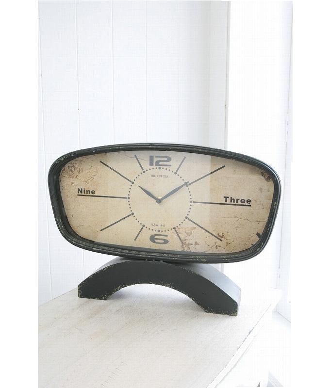 スチール ミッドクロック 置き時計 電池 おしゃれ レトロ調