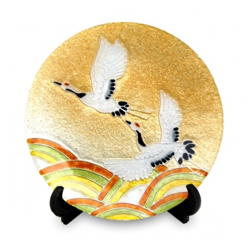 飾皿・径12 波鶴「安藤七宝店オンラインショップ」