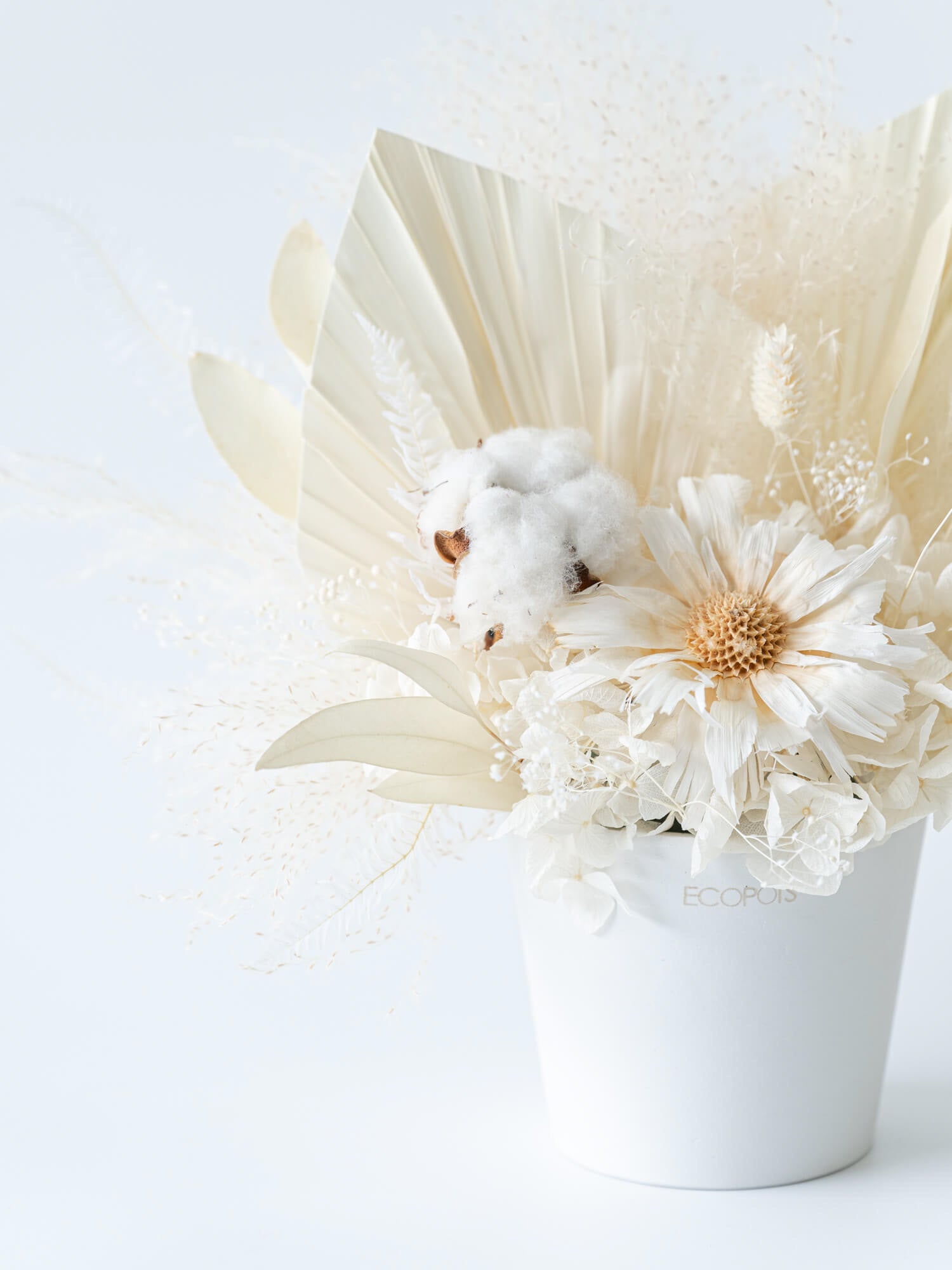 ドライフラワー器アレンジ - ホワイト - | お花の通販AND PLANTS