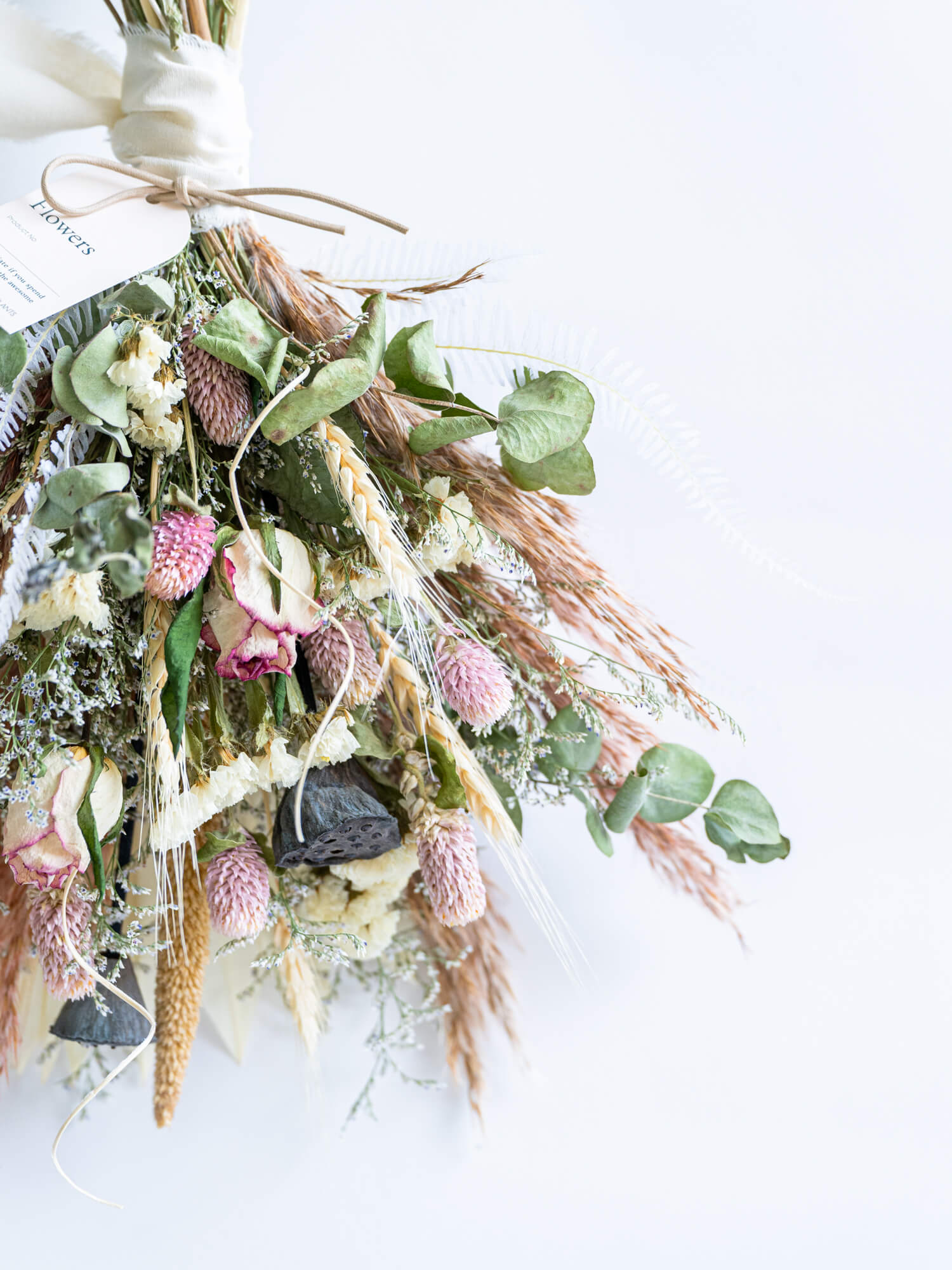 壁に掛ける】ドライフラワーのスワッグ - ピンク - | お花の通販AND