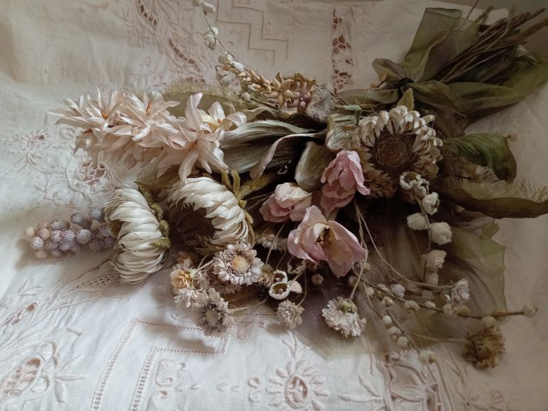 アンティーク調 野花のシルク染め花ブーケ ※1点物作品※ - AngelicaLeaf