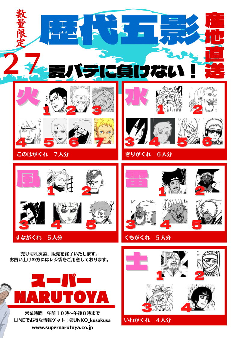 図で見る】歴代五影を全員紹介(27人)｜ナルトの疑問99 (´Д｀)