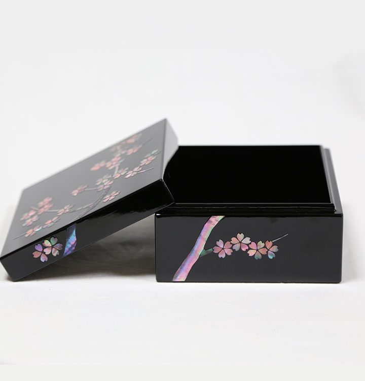 カシュー漆 漆器宝石箱 漆器ジュエリーボックス 漆器小物入れ 桜花