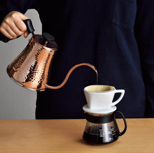 食楽工房】(IH対応)銅製鎚目コーヒーサーバーケトル | 熱伝導性と使い