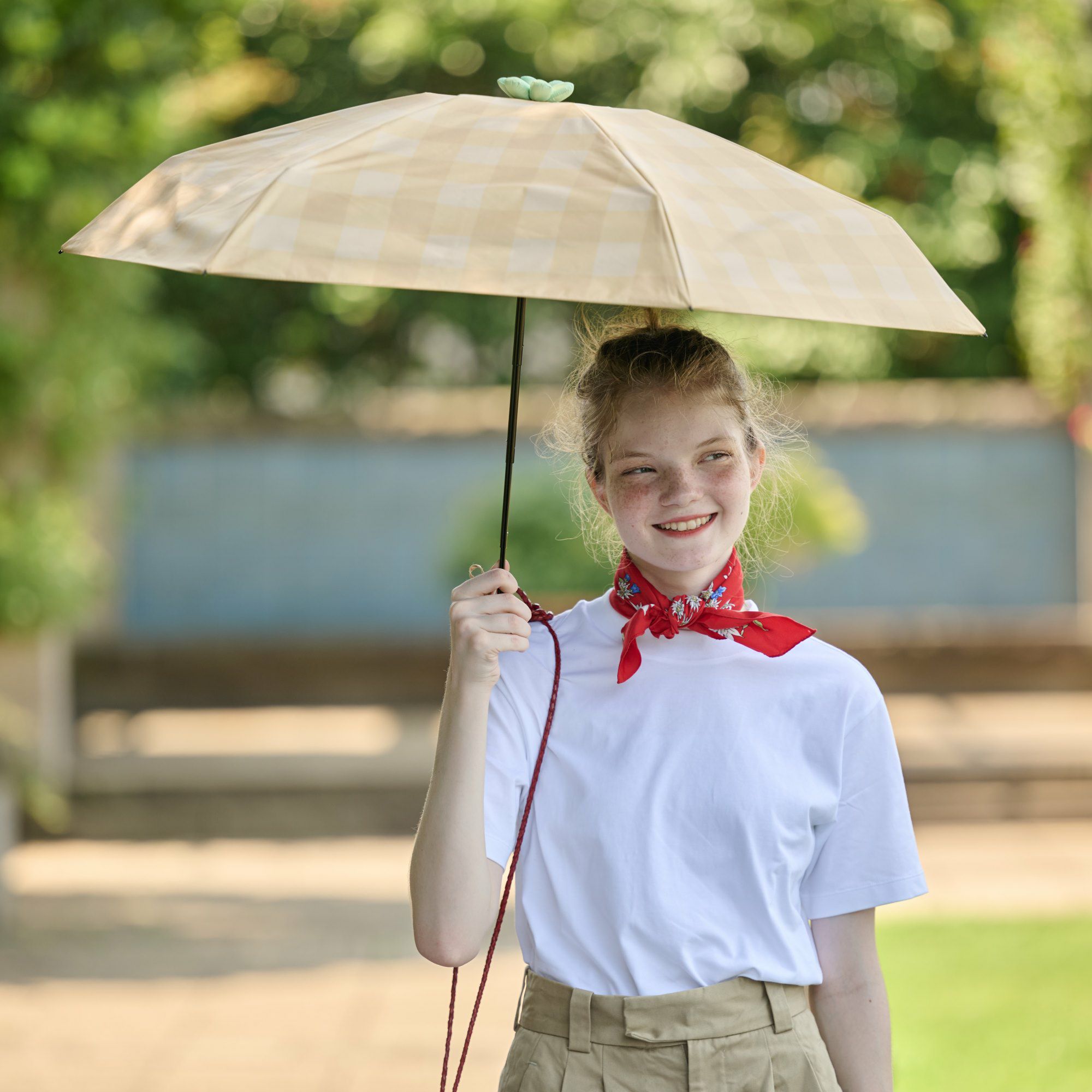 日傘 チェック 《Ohana Parasol》 折りたたみ傘 FW920 | ASCENTE