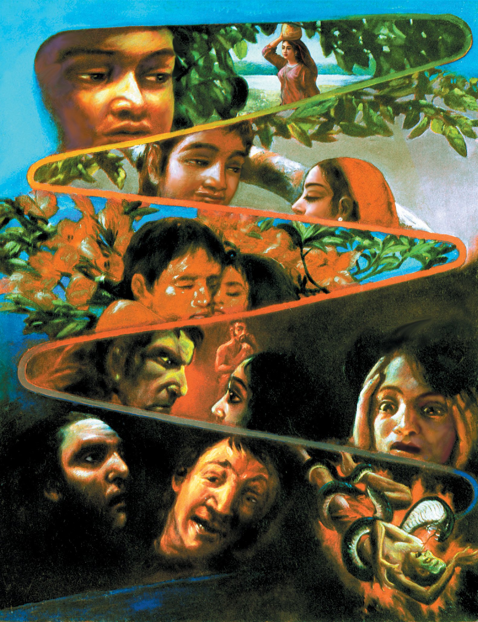 Bhagavad Gita Art Gallery--Plate 11: While contemplating the