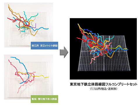 バンダイ、「東京地下鉄立体路線図 フルコンプリートセット」受注開始