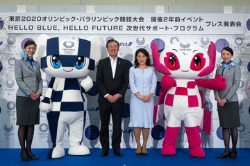 ANA、オリンピック・パラリンピック1000日前装飾開始。特製フライト