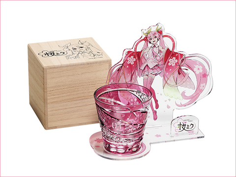 桜ミク」をイメージした江戸切子グラス「桜ミク 江戸切子グラス」が