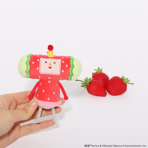 初代「塊魂」フェイスのミソとイチゴチャンのぬいぐるみキーホルダーが