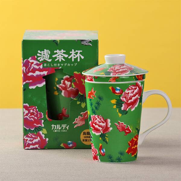 カルディ、台湾レトロな「茶こし付きマグ」「どんぶりとれんげセット