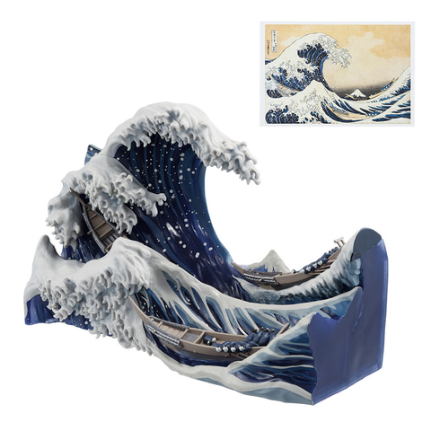 神奈川沖浪裏ポストカードスタンド付きジオラマなど「一番くじ 葛飾