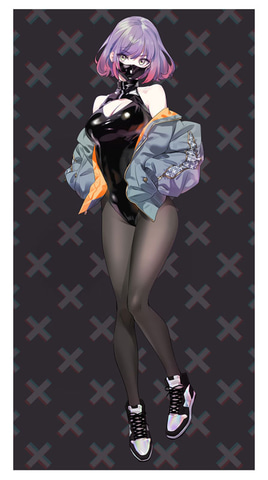 上着の下から現われる、顔マスクに黒のエナメルスーツ！ フィギュア