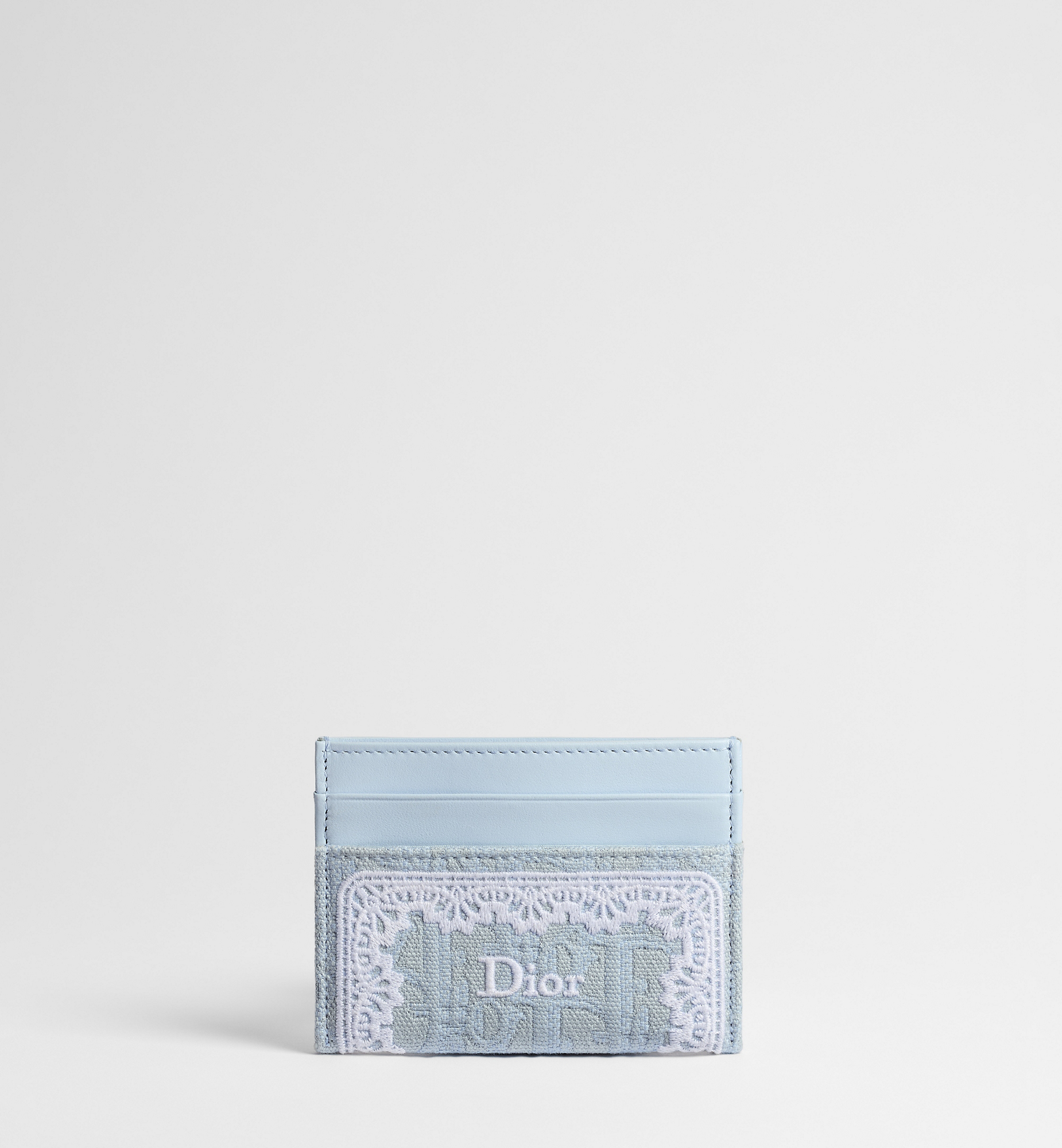 Dior Oblique Freesia Card Holder Bleu Céleste Dior Oblique