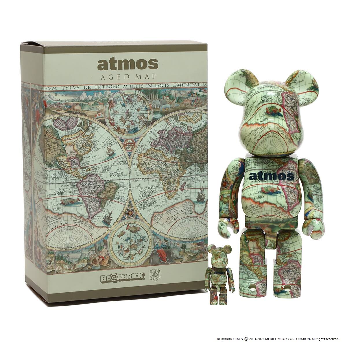 MEDICOM TOY BE@RBRICK atmos AGED MAP 100% & 400% （メディコムトイ