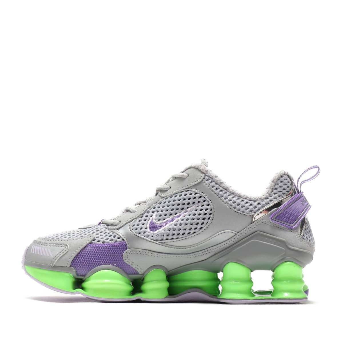 NIKE W SHOX TL NOVA SP MTLC PLATINUM/METALLIC SILVER-LIME BLAST