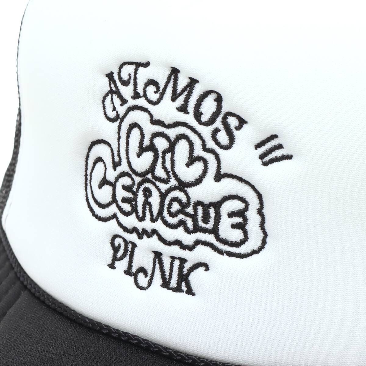 atmos pink × LIL LEAGUE 書き下ろし ロゴ メッシュキャップ BLACK