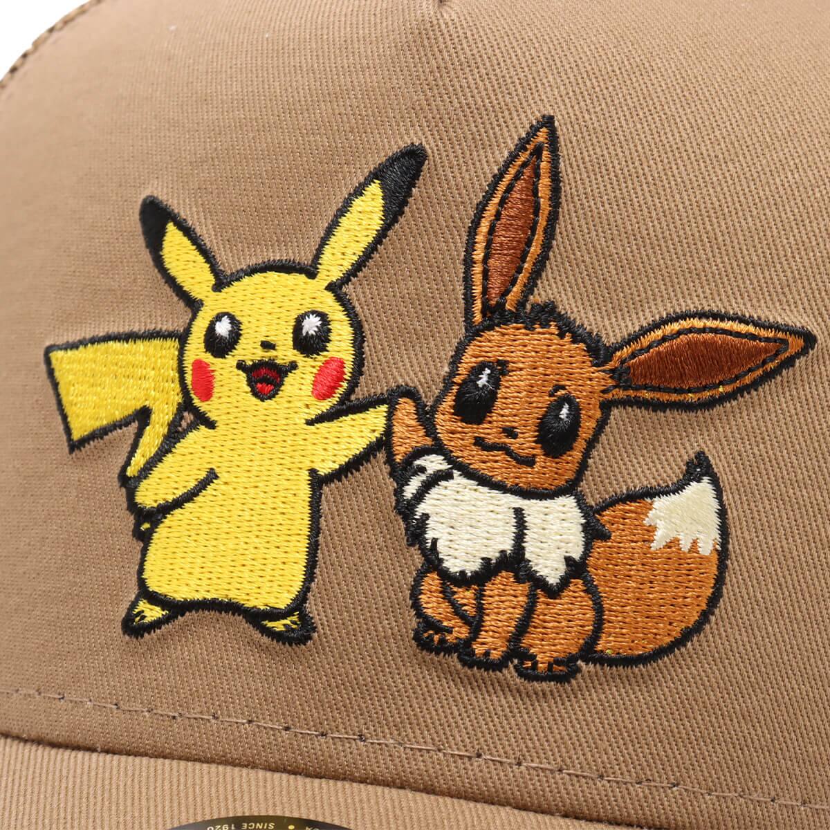 NEW ERA 9FORTY A-Frame Tracker Pokemon ピカチュウ イーブイ KHAKI