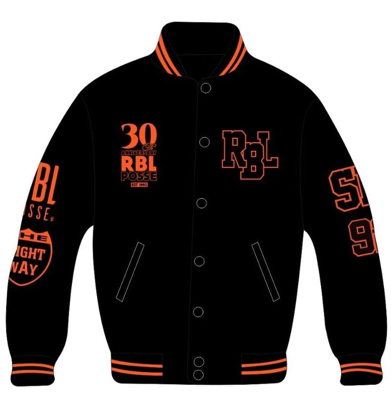 RBL Posse Varsity Jacket (Black/Orange) / Ruthless By Law