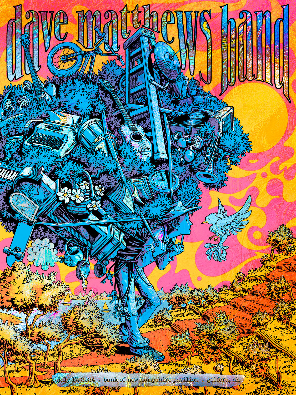 Dave Matthews Band - Gilford, NH 2024 - Hazy Waves Holofoil