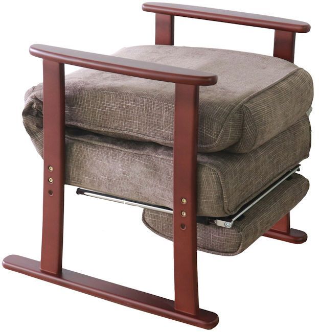 リクライニング木肘高座椅子 フットレスト付 幅62 高座椅子 チェア 座