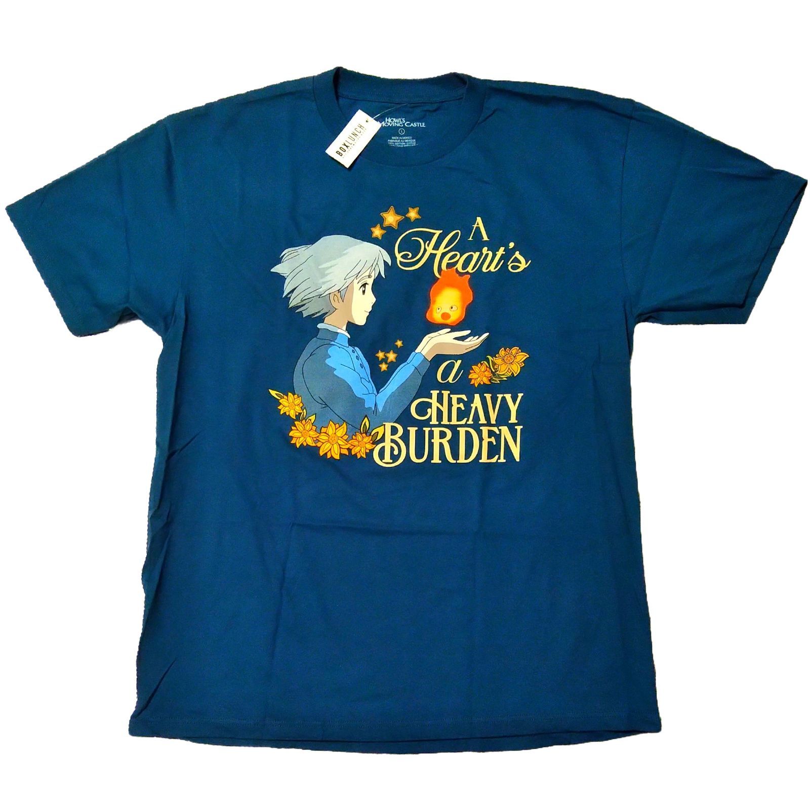 ハウルの動く城 Tシャツ Lサイズ ネイビー カルシファー ソフィー 新品