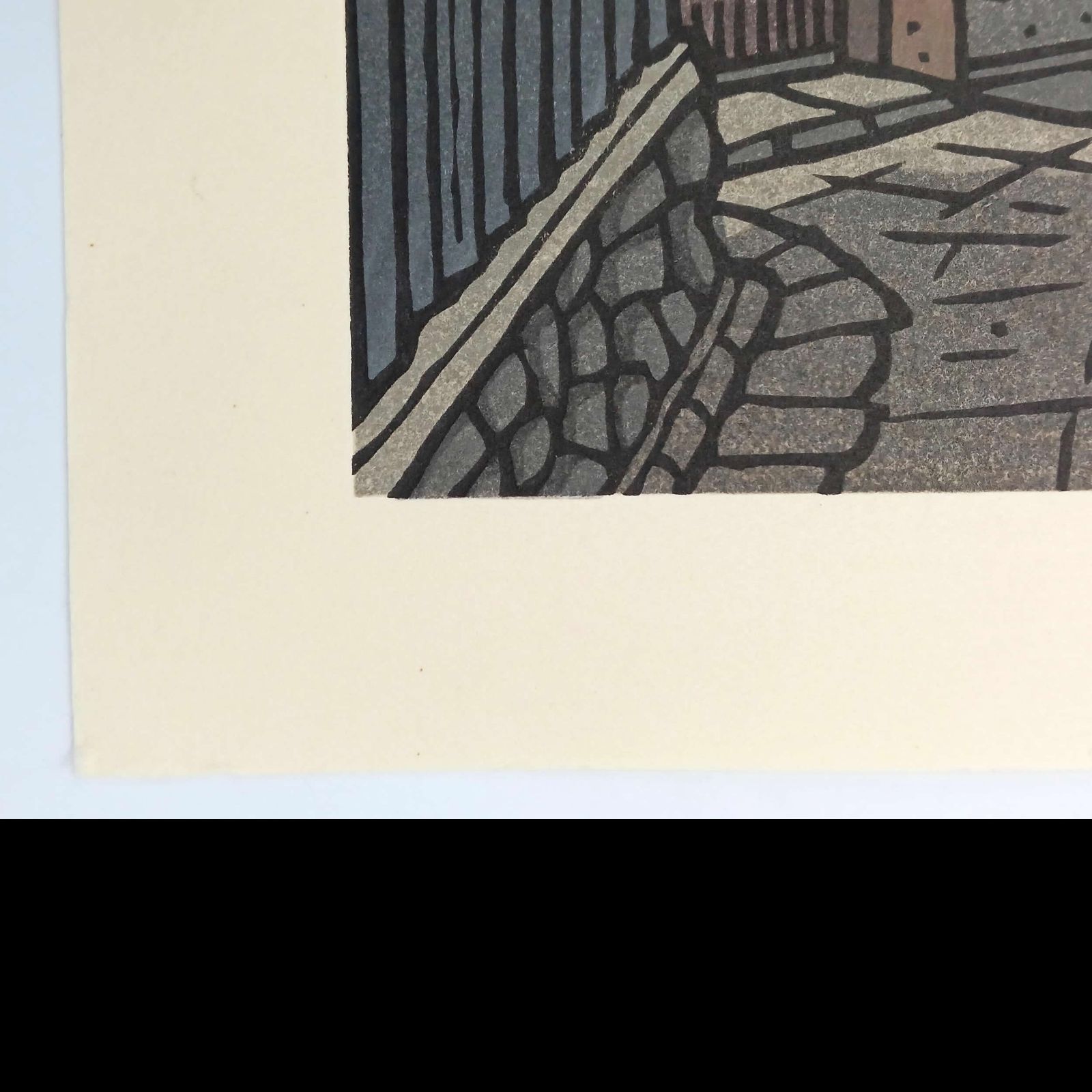 真作]創作版画 西嶋勝之先生木版画「立秋」サインあり 無限定 ☆送料