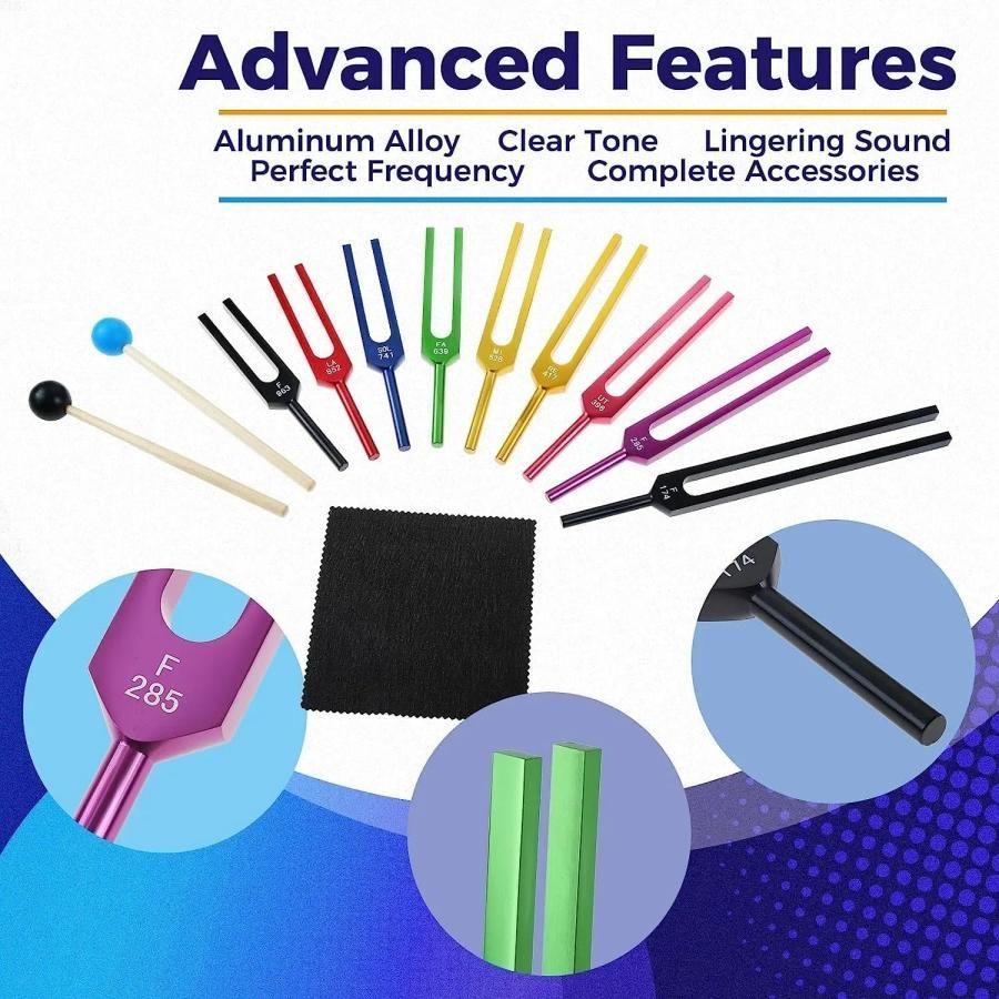 ソルフェジオ周波数 音叉 おんさ チューナー 9本セット「174Hz